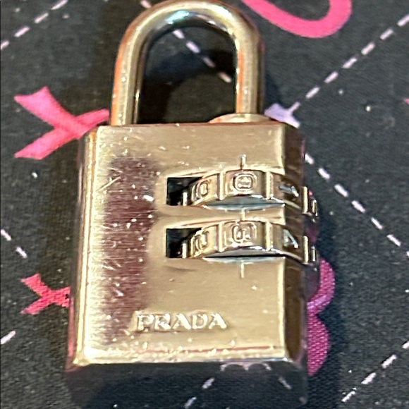 Prada Metallic Silver Combination Padlock
